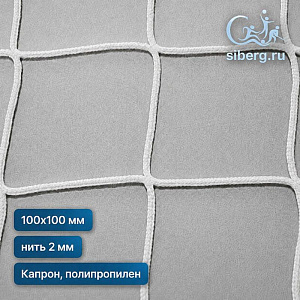Спортивная сетка ячейка 100х100 мм нить 2 мм (капрон, полипропилен)